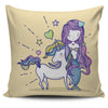 Mermaid Queen & Her Unicorn Pillow Covers