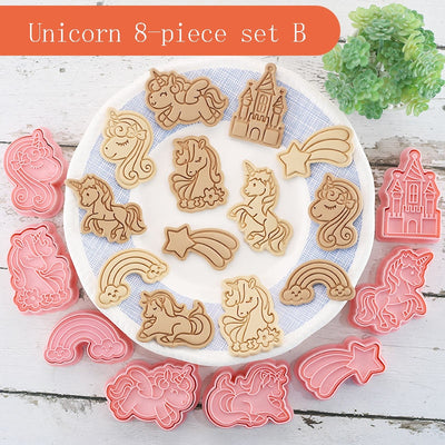 8pcs/set Unicorn Cookie Cutter