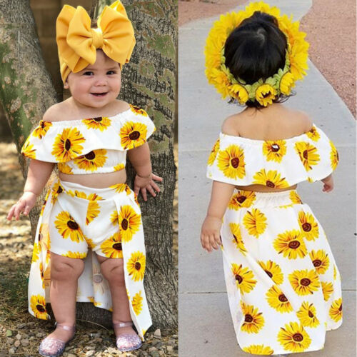 Fashion Baby Girl Clothes Newborn Sunflower Baby Girls Outfit