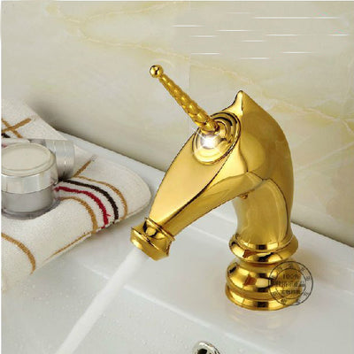 Unique Unicorn Golden Silver Black White Basin Faucet