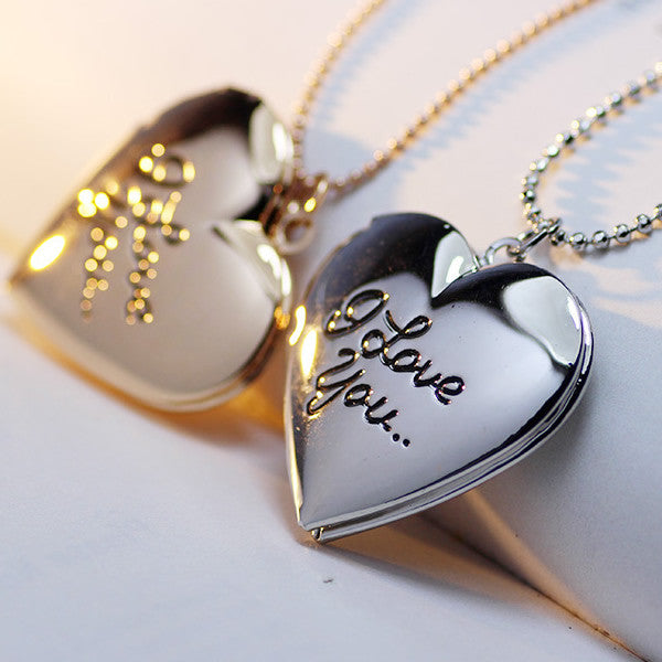 Open Locket Heart Pendant Necklace