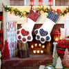 Large Plaid Paw Christmas Stocking Home Decor