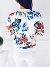 Floral Zipper Casual Jacket