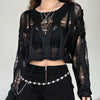 Hollow Out Batwing Sleeve Knitted Top