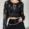 Hollow Out Batwing Sleeve Knitted Top