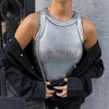 Slim Silver Knitted Tank Top