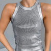 Slim Silver Knitted Tank Top