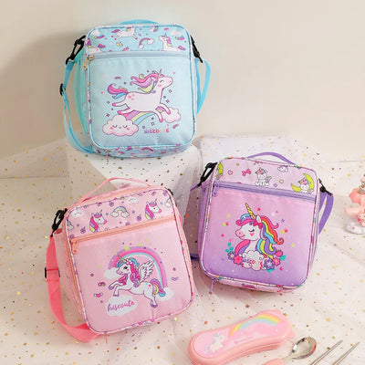 Colorful Unicorn Cartoon Lunch Bag