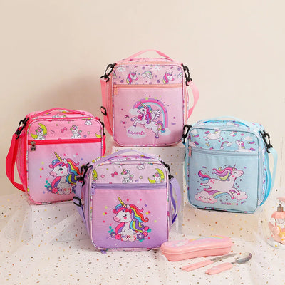 Colorful Unicorn Cartoon Lunch Bag