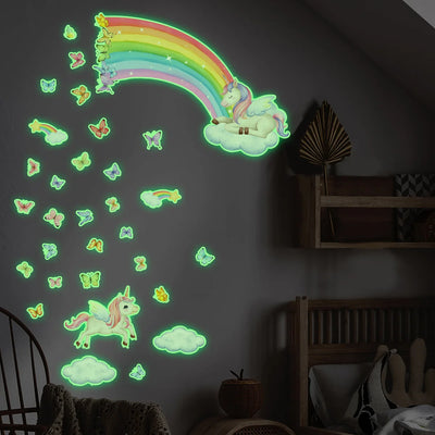 Unicorn Rainbow Luminous Wall Stickers