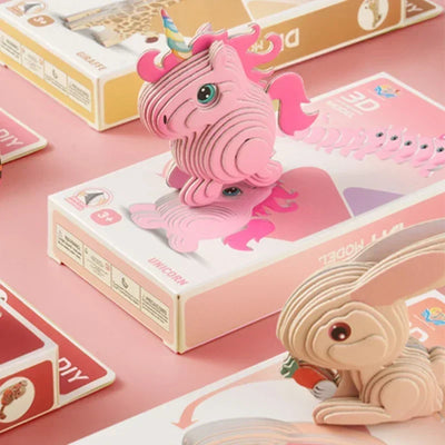 Unicorn Rabbit 3D Paper Puzzle Toy