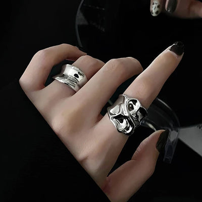 Y3K Irregular Open Ring Set