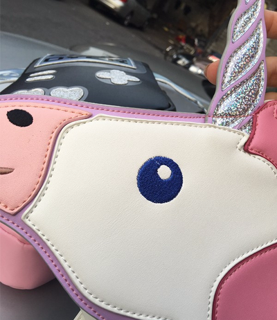 Pink/Light Blue Unicorn Mini Chain Bag
