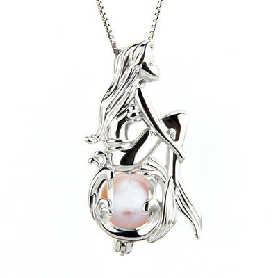 Mermaid Pearl Cage Necklace