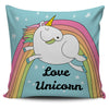 Love Rainbow Chubby Unicorn Pillow Cover
