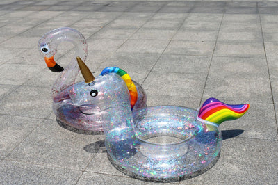 Sequin Shiny Unicorn Pool Float