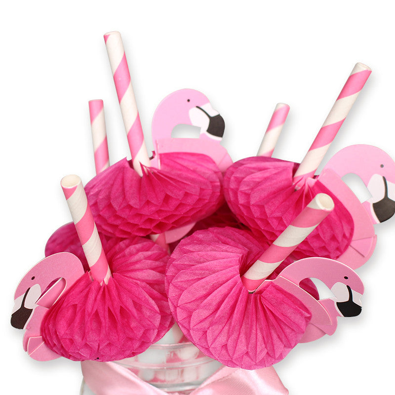 12 Flamingo Straws