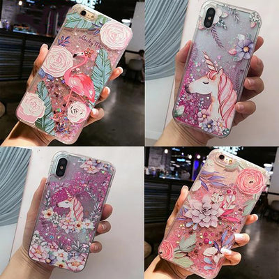Unicorn Glitter Liquid Samsung & iPhone Case