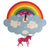 Rainbow Cloud Unicorn Wall Clock