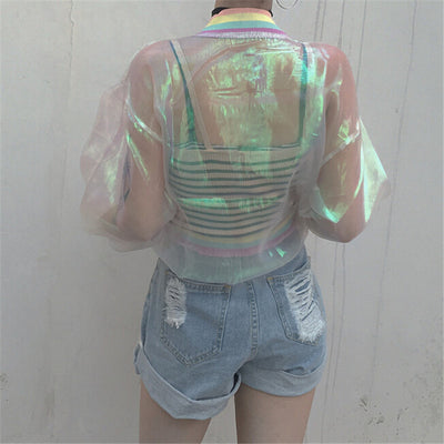 Rainbow Hologram Transparent Jacket