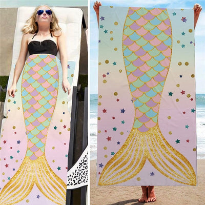 Summer Mermaid Beach Towel Set (With FREE Bag)