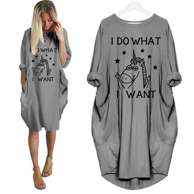 Unicorn " I Do What I Want " Loose T-shirt