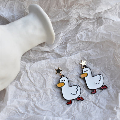 White Duck Earrings