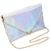 Laser Hologram Envelope Clutch Chain Bag