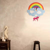 Rainbow Cloud Unicorn Wall Clock