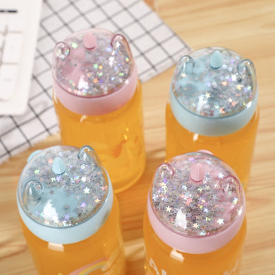 Sequined Unicorn Glass Water Bottle