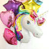 Unicorn with Heart and Stars Colorful Party Balloons Set