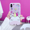 Transparent Blue/Pink Unicorn iPhone Case