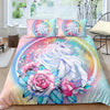 Unicorn Rose Vignette Galaxy Bedding Set