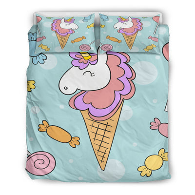 Ice Cream Unicorn & Candies Bedding Set