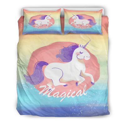 Purple Hair Unicorn Bedding Set