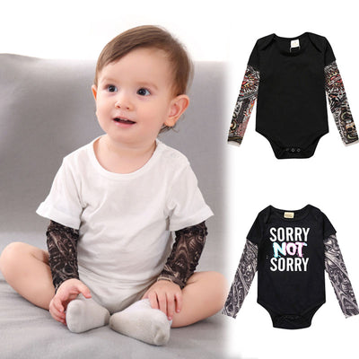 Sleeve Tattoo Print Baby Romper