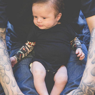 Sleeve Tattoo Print Baby Romper