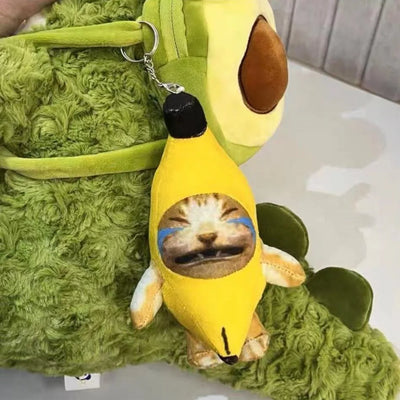 Funny Banana Cat Toy Keychain
