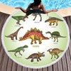 Dinosaur Family Round Beach Towel
