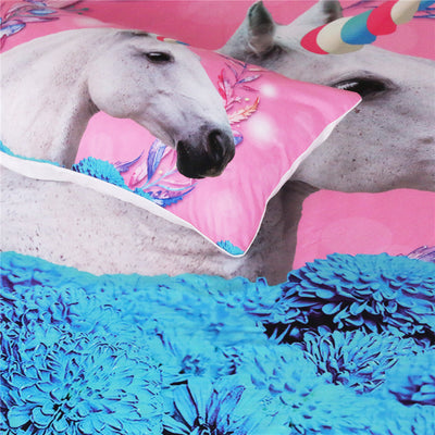 Unicorn Floral Bedding Set