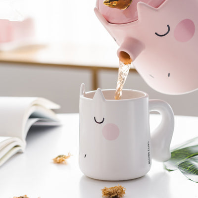 Cute Cartoon Unicorn Ceramic Mug Set