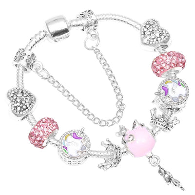 Pink Unicorn Charm Bracelet