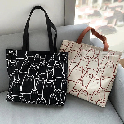 Cat Pattern Canvas Bag