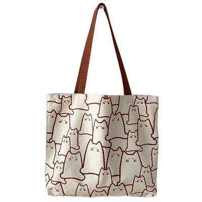 Cat Pattern Canvas Bag