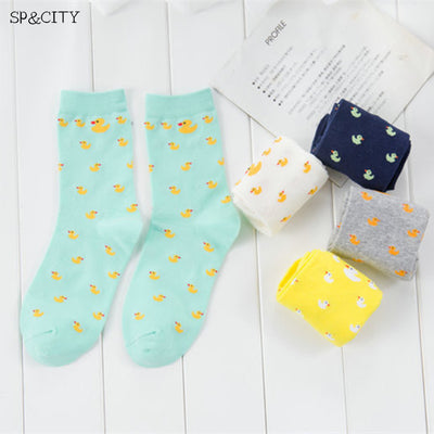 Cartoon Duck Pattern Short Socks