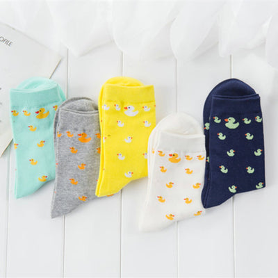 Cartoon Duck Pattern Short Socks