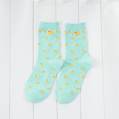 Cartoon Duck Pattern Short Socks