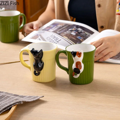 Climbing Cat Ceramic Mug