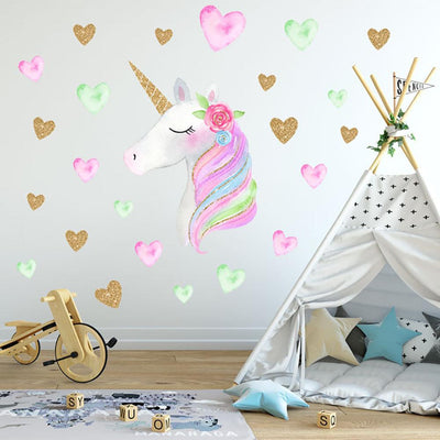 Unicorn Stars/Hearts Wall Stickers