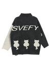 Black & White Cat Knitted Sweatshirt